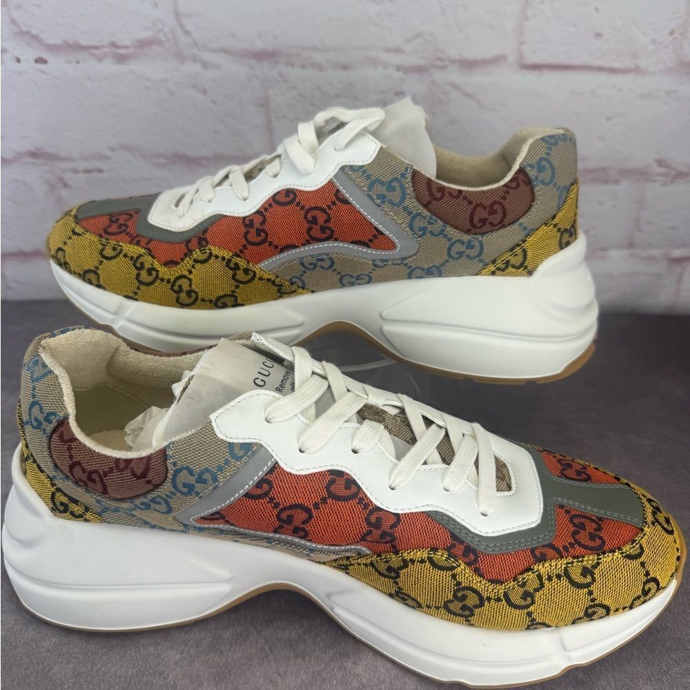 Gucci Mens Rython Multicolor Sneakers GG Canvas 9 - Picture 1 of 14